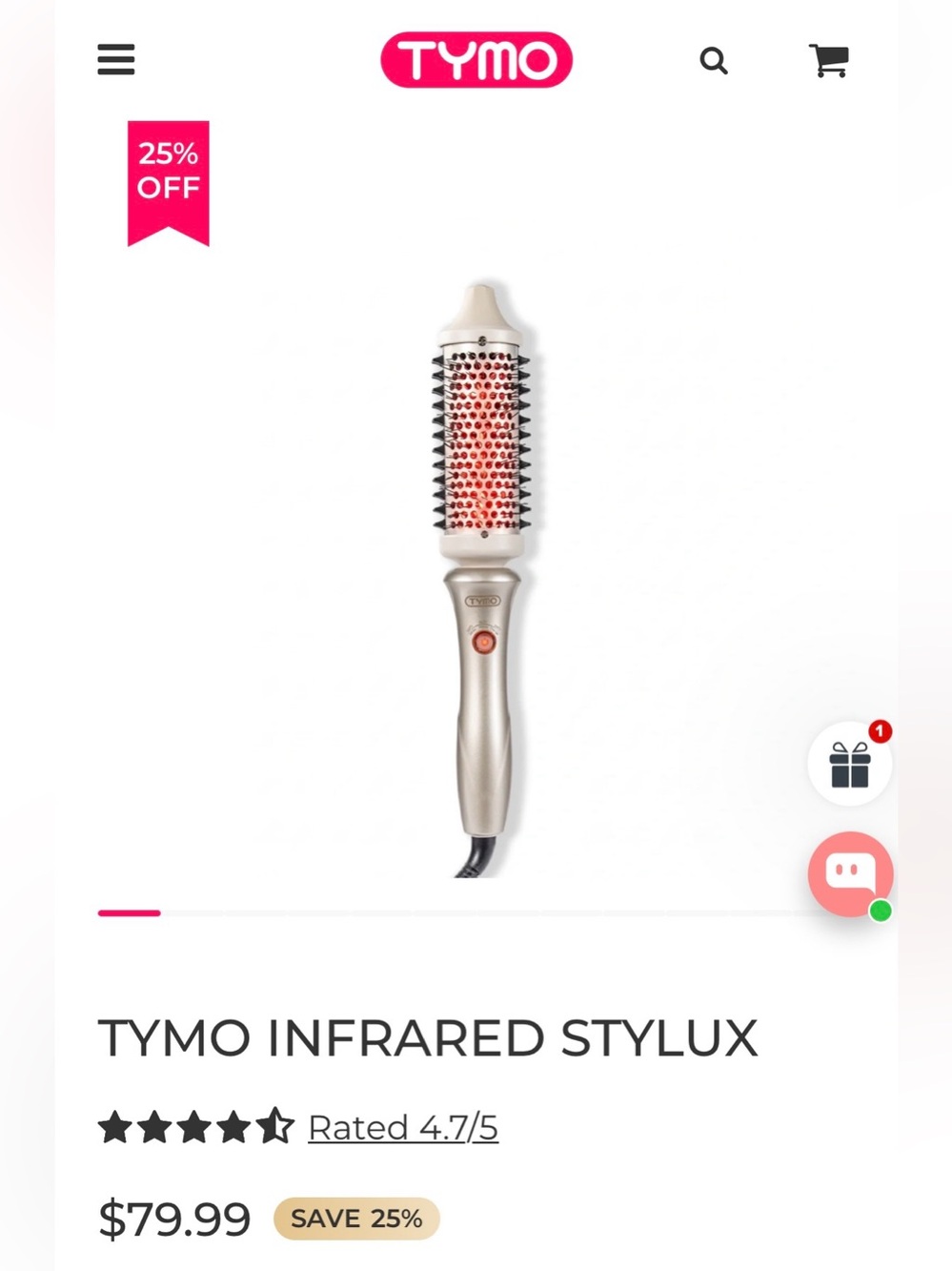 New in box tymo hair curler 1.7 inch infrared